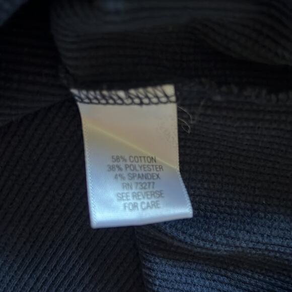 Sonoma Dark Navy Blue Waffle Knit Top Woman Size Medium Mandela Design - Picture 8 of 9